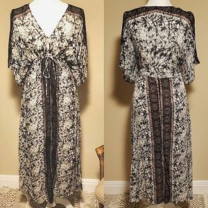 Free People Tribal Cold Shoulder Black Dress, Small